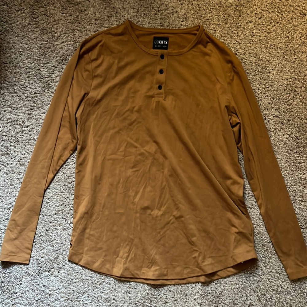 Cuts size M curve-hem l/s Henley